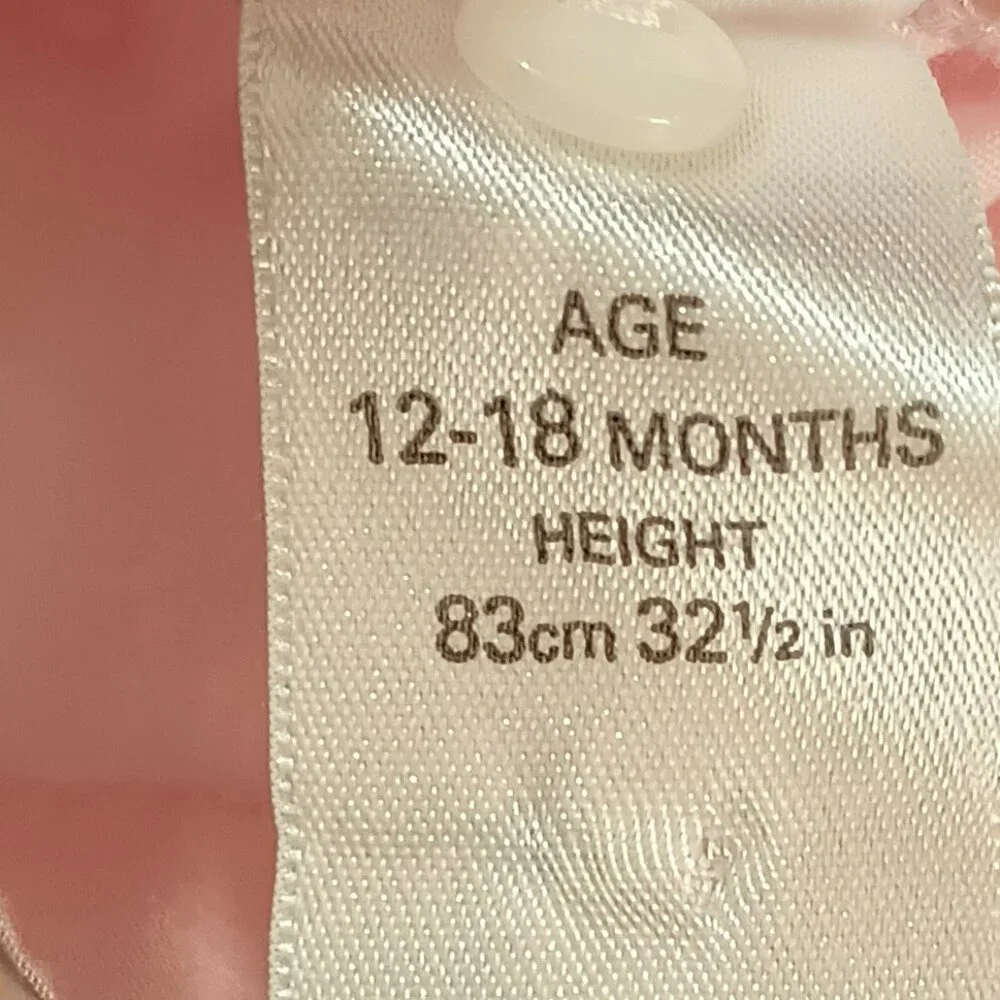 Marks & Spencer Eyelet Dress 12-18m Sleeveless White Pink Floral Butterfly